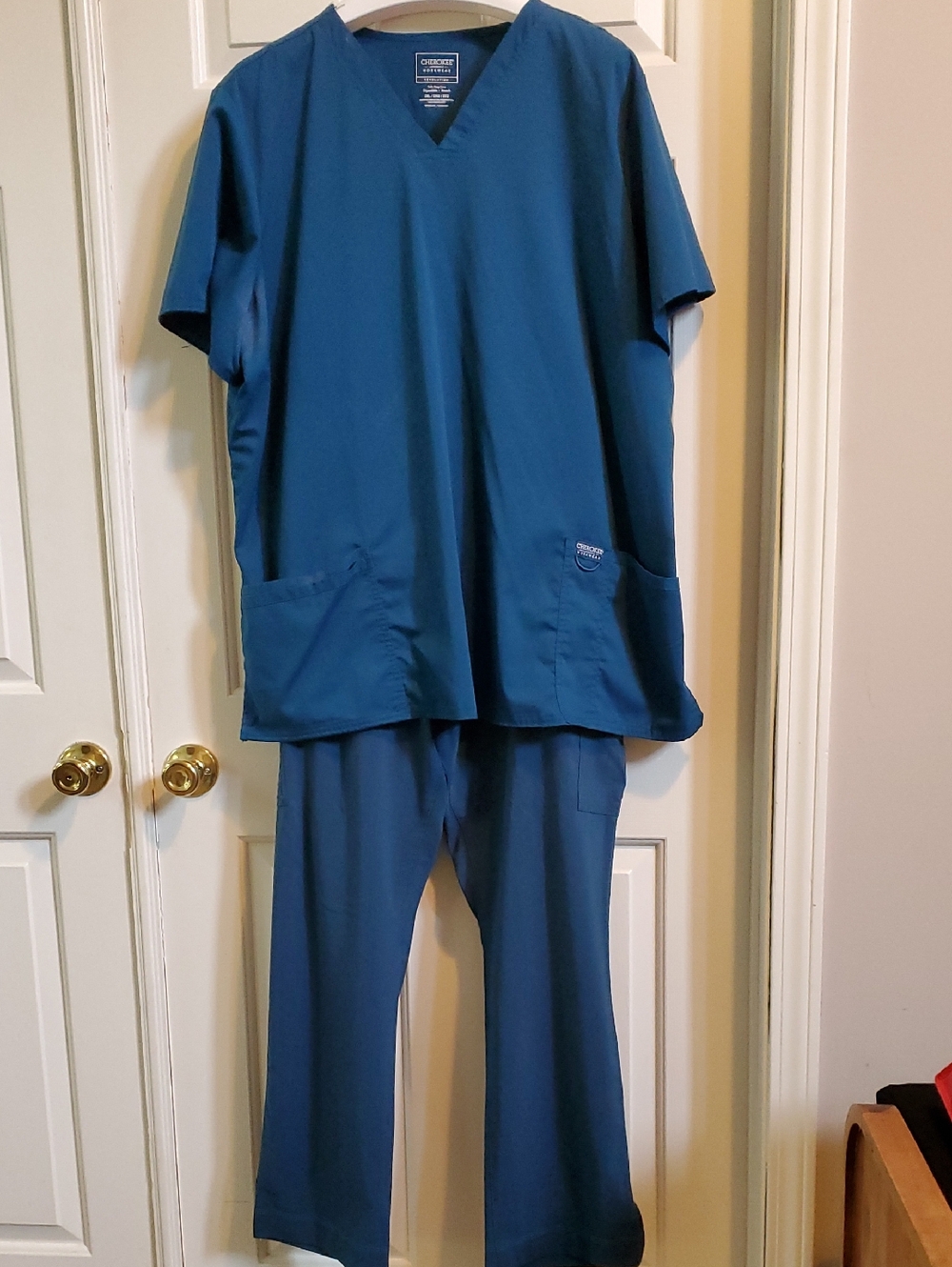 Cherokee Teal V-Neck 3X Medical Scrub Set